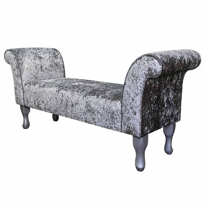 Upholstered Bench, 63.5cm H x 142cm W x 40.5cm D, Abstract, Grey