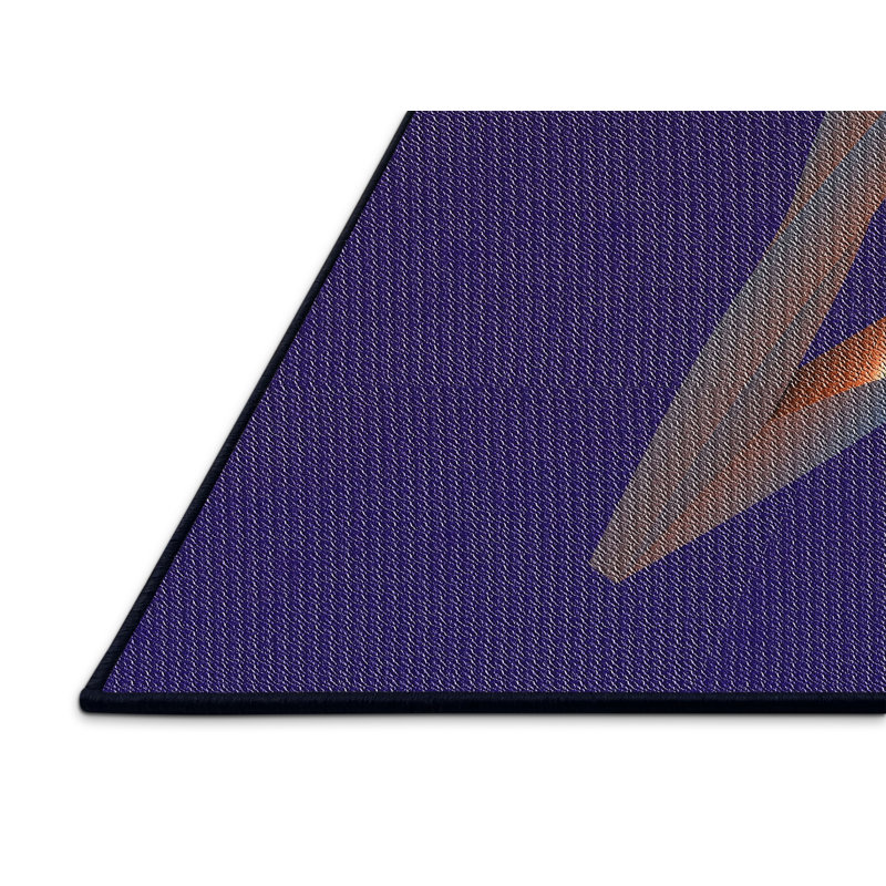 Tapis de zone bleue à motifs, Rectangle 4 pi x 6 pi