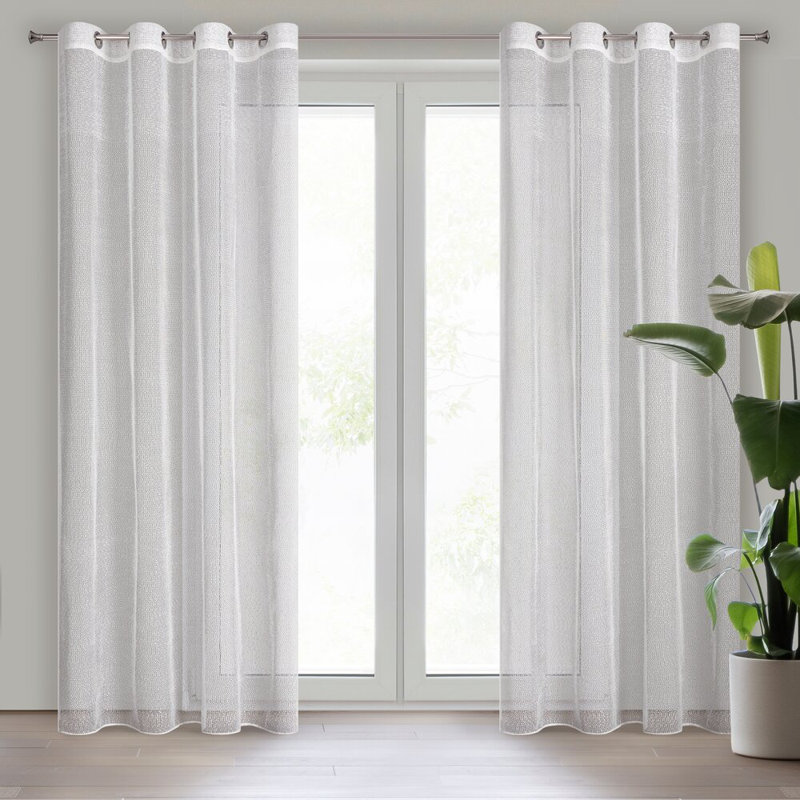 Maja Sheer Curtain Single Panel, Cream