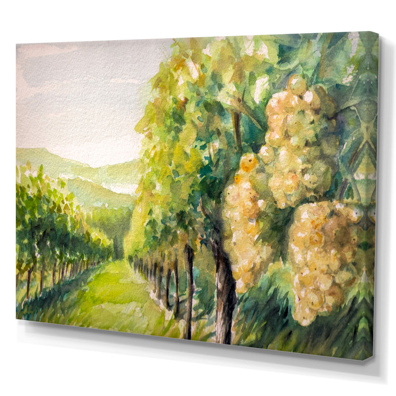 «Green Vineyard Landscape», cadre photo, impression sur toile, H 30 po x l 40 po x P 1,5 po, Toile tendue