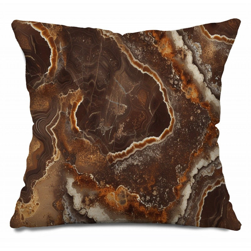 Coussin Agate, crochets en coton minéral, H 18 po x l 18 po