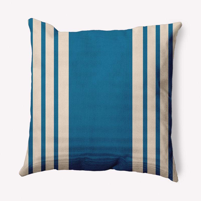 Coussin décoratif à rayures, Bleu, 20 po x 20 po