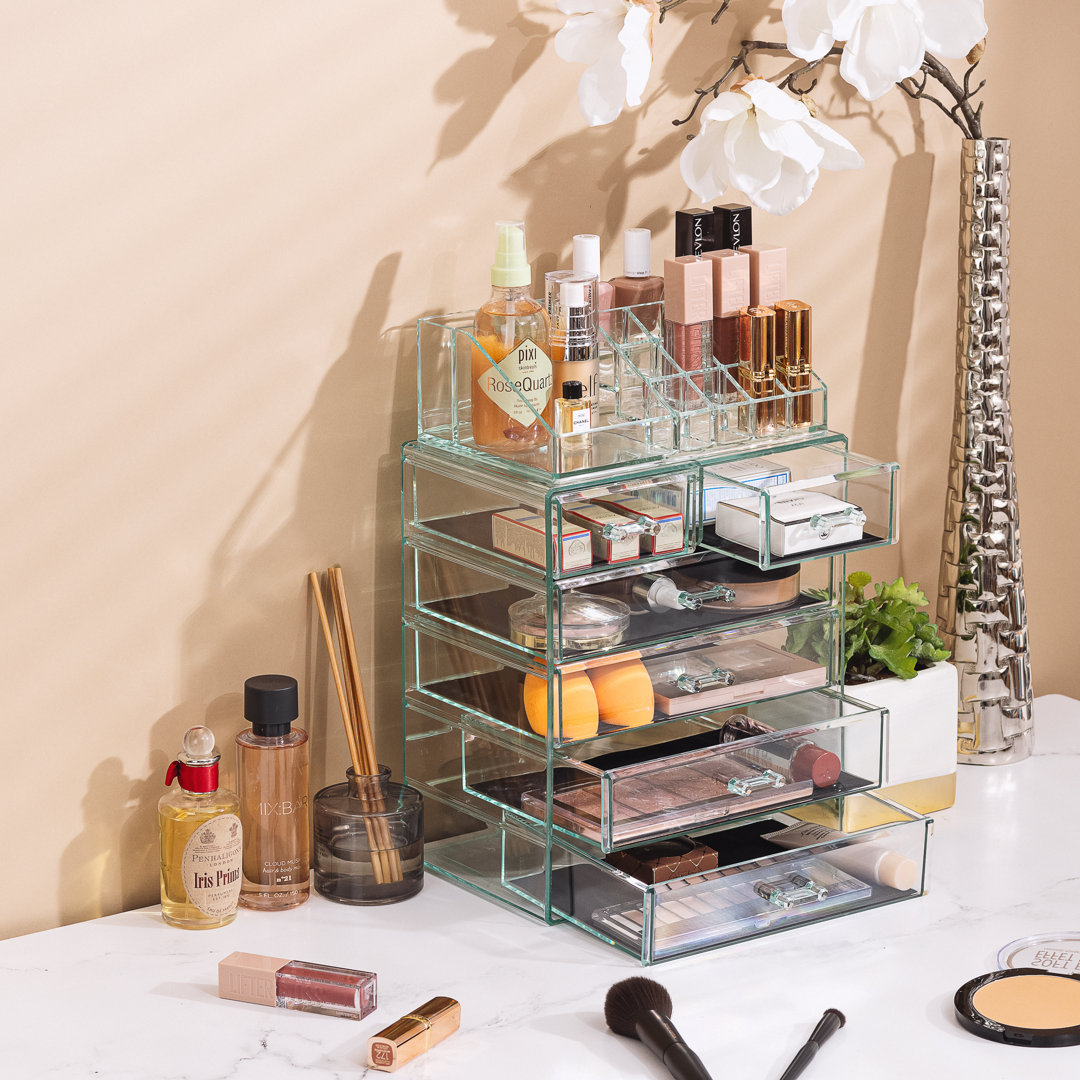 Sorbus Acrylic Makeup and Jewelry Storage Organizer Case, 2 Piece Sorbus