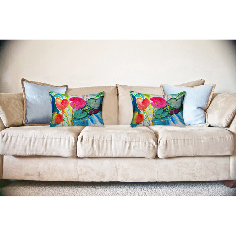  Housse et insert pour coussin d'extérieur rectangulaire Cyclamen Plant