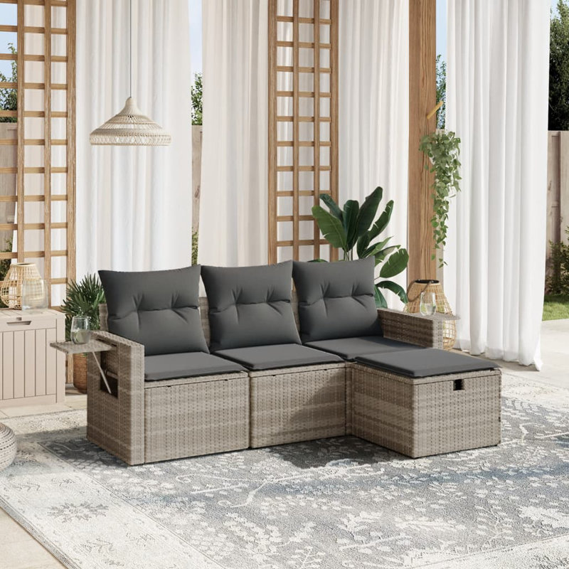  Garden Sofa Set Light Grey
