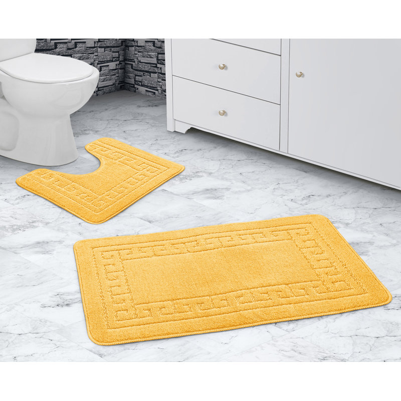 Kelya Greek Key Bath Set, Ochre
