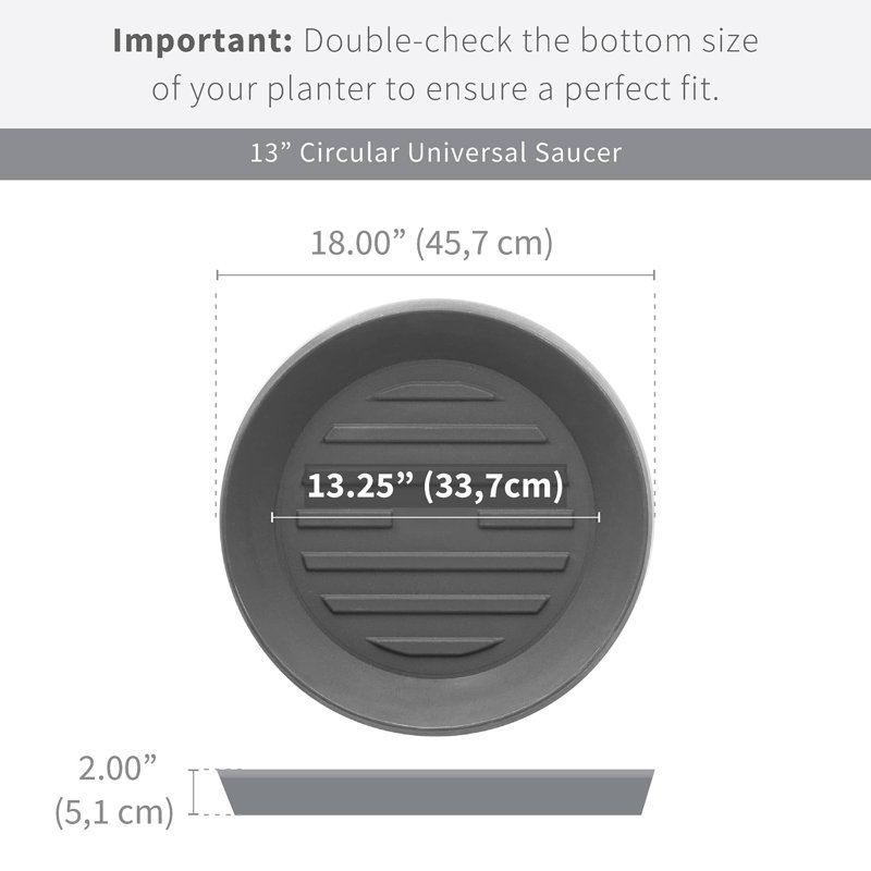 Circular Universal Round Planter Saucer, Olive, 2" H x 18" W x 18" D