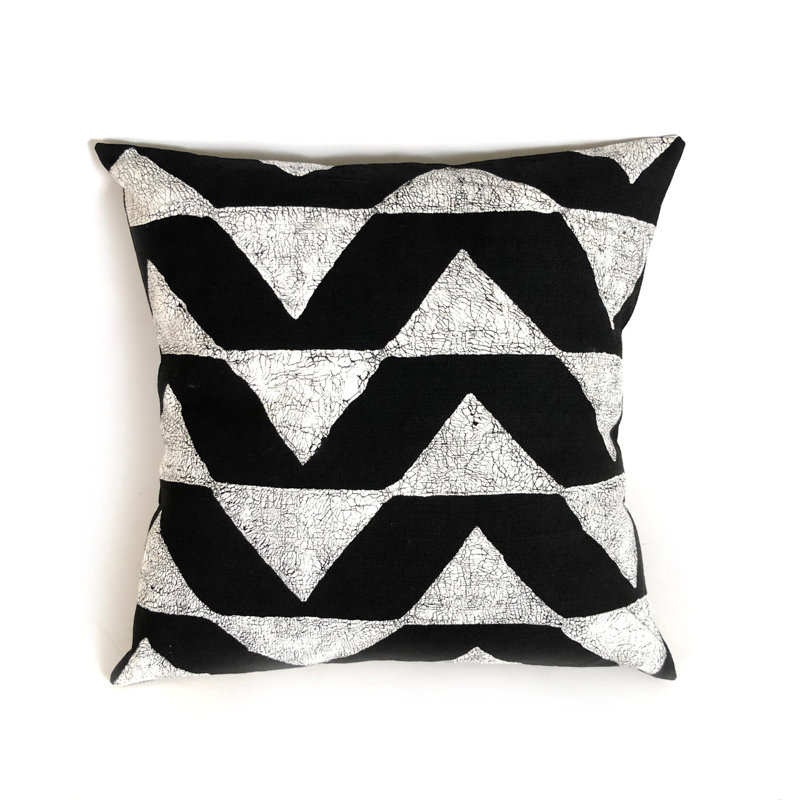 Housse de coussin Triangles, Noir