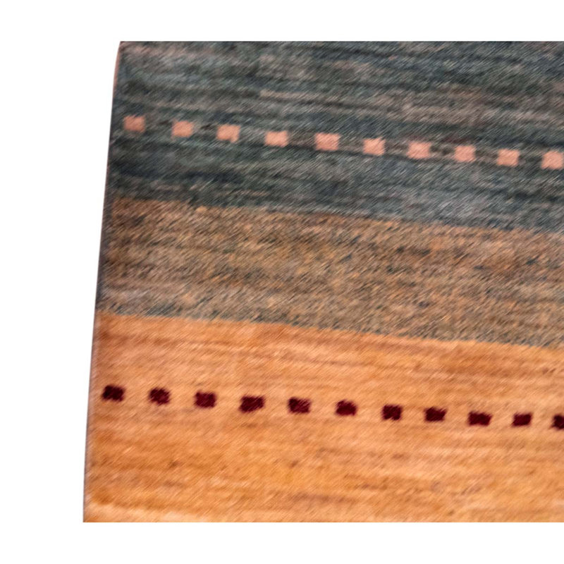Tapis gris anthracite / rouille / or / gris de haute qualité noué à la main