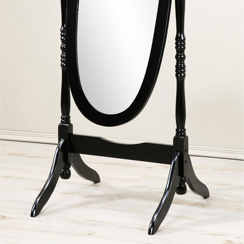Miroir autoportant en bois noir, Noir