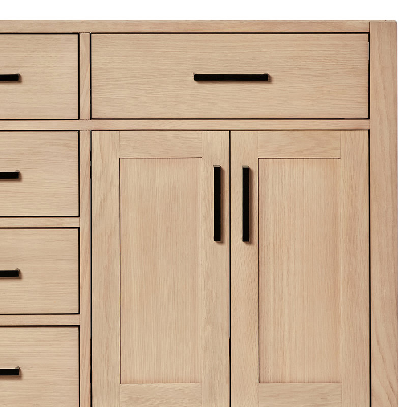 60" Double Bathroom Vanity Base Only, Natural Oak