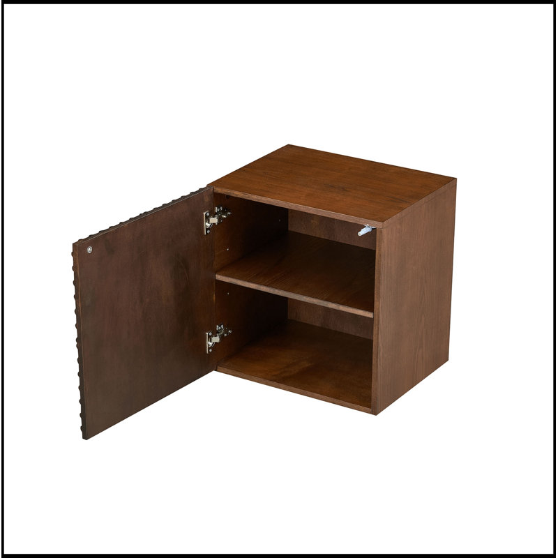Table d'appoint en bois avec armoire, Brun