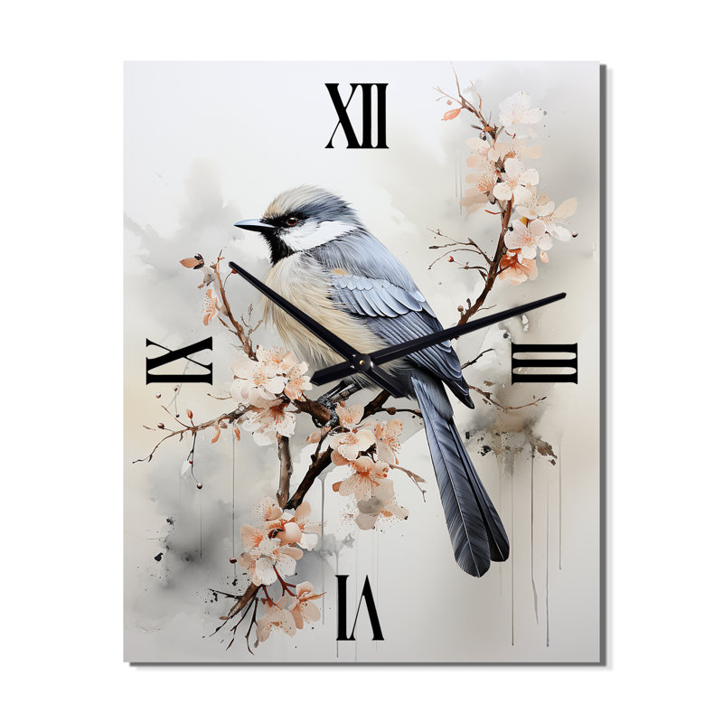 Asian Art Bird Sumi II - Horloges murales asiatiques, Très grand
