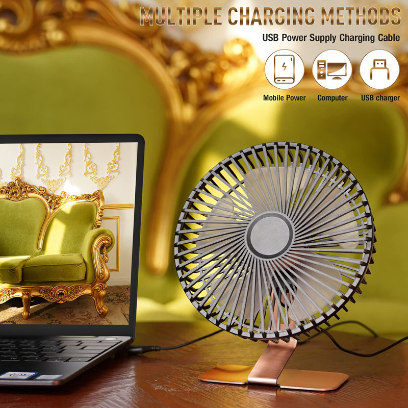 6 inch USB Desk Fan, Bronze