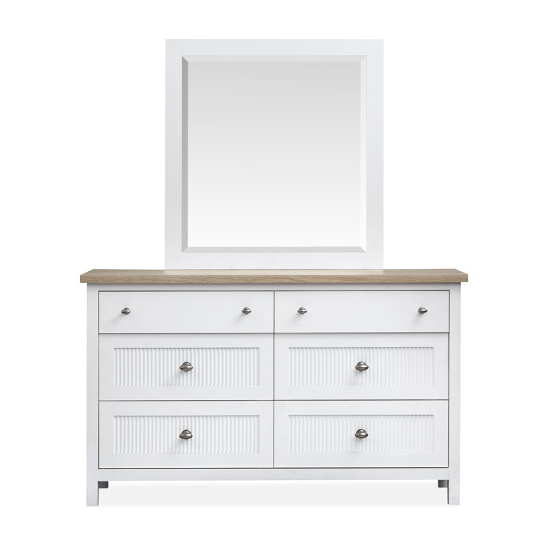 Double Drawer Dresser With Portrait Mirror
