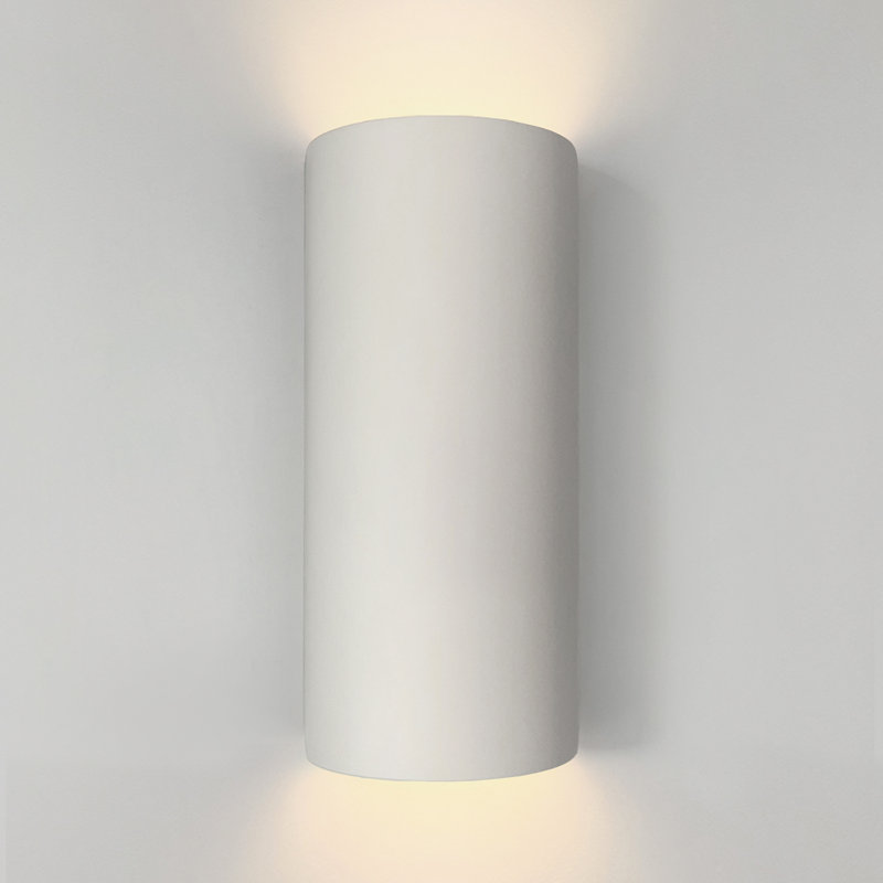 Applique murale cylindrique Chios Up Down, Blanc, H 12 po x l 5,25 po x P 4 po, Oui