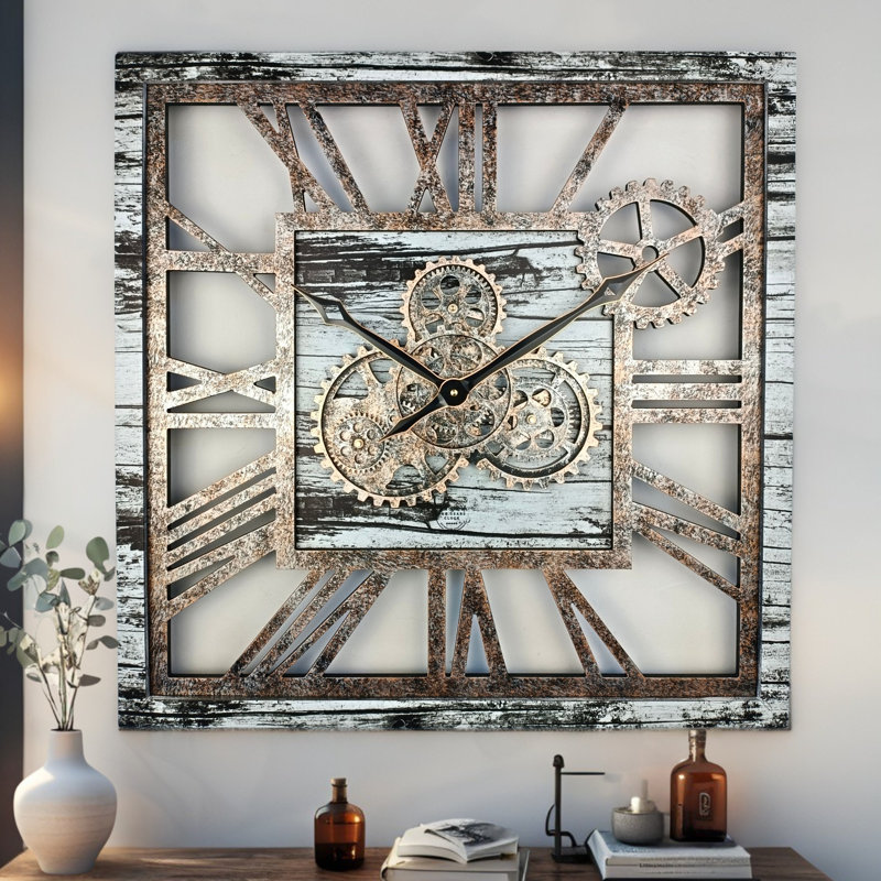 Solid Wood Wall Clock, Grey