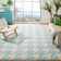 Mccall Hand Woven Flat Weave Wool/Cotton Houndstooth Rug in Light Blue/Ivory