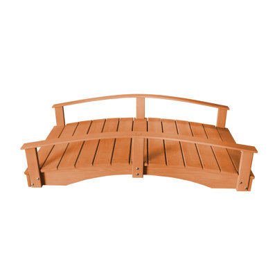 Keystone Amish Co. Pressure Treated Pine Japanese Garden Bridge, 3'  x  8', Cedar Stain