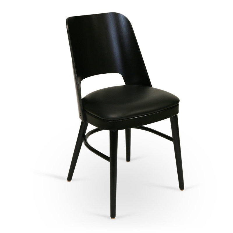 43 Wood Back Side Chair, Black, Black