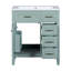 Ensemble de meuble-lavabo vert avec lavabo, armoire avec tiroirs, structure solide et panneau de fibres à densité moyenne durable