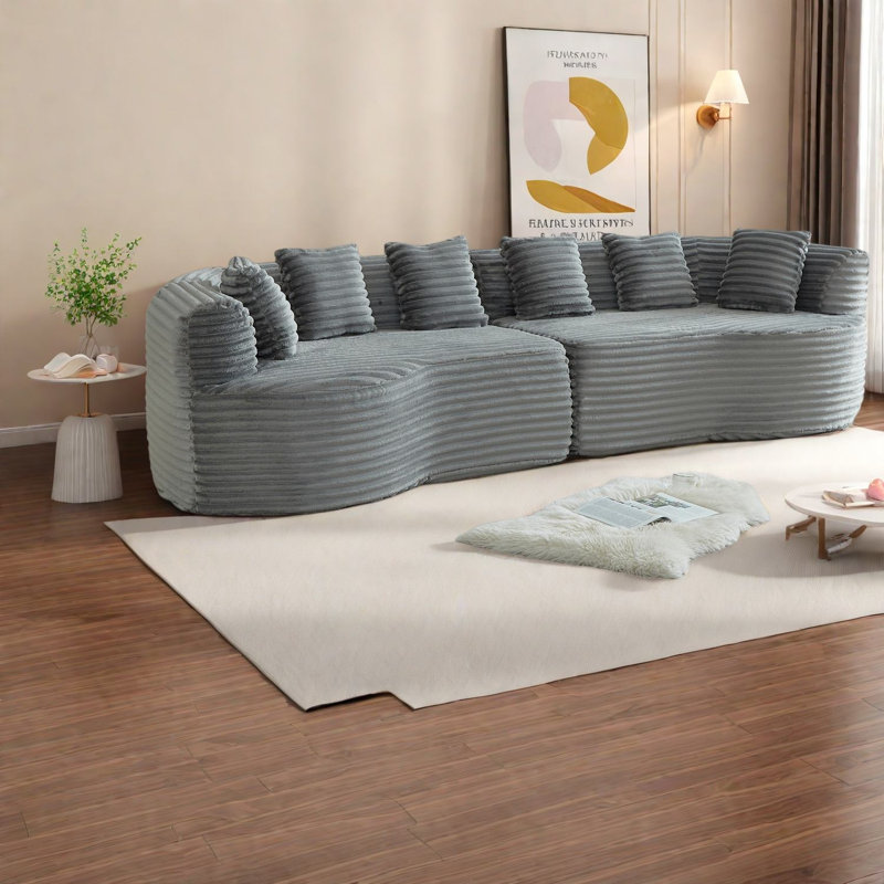 Canapé modulaire en velours côtelé 111,5 pouces Compression Cloud