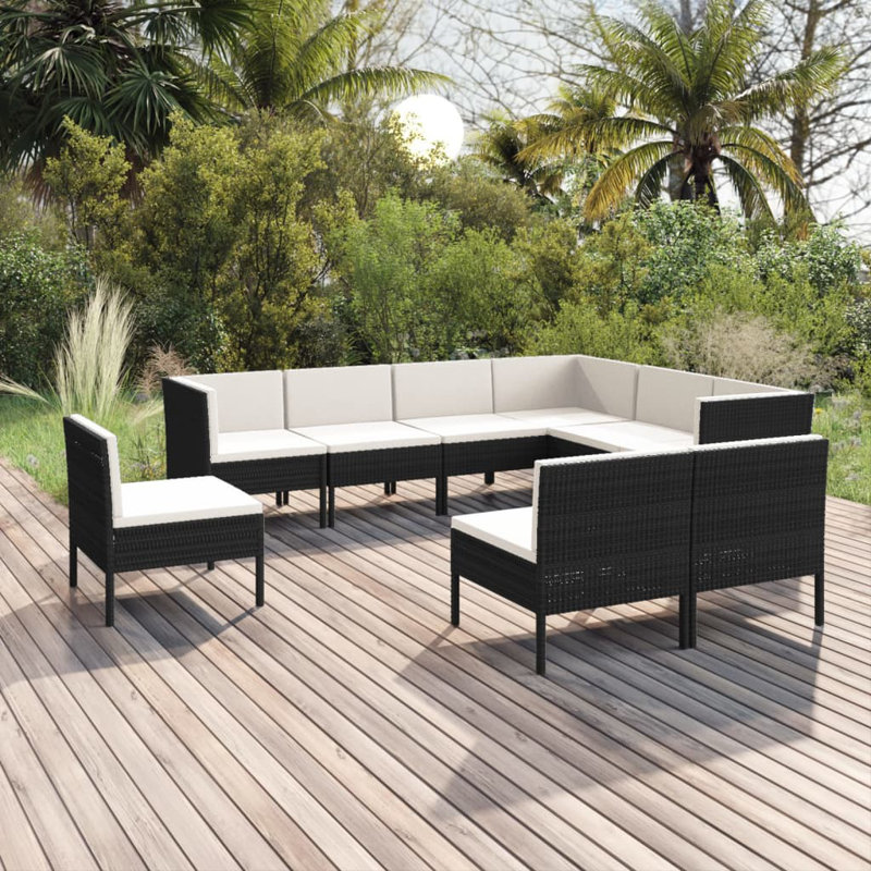 Ensemble modulaire de patio carré avec coussins 27,2 po Tyrita