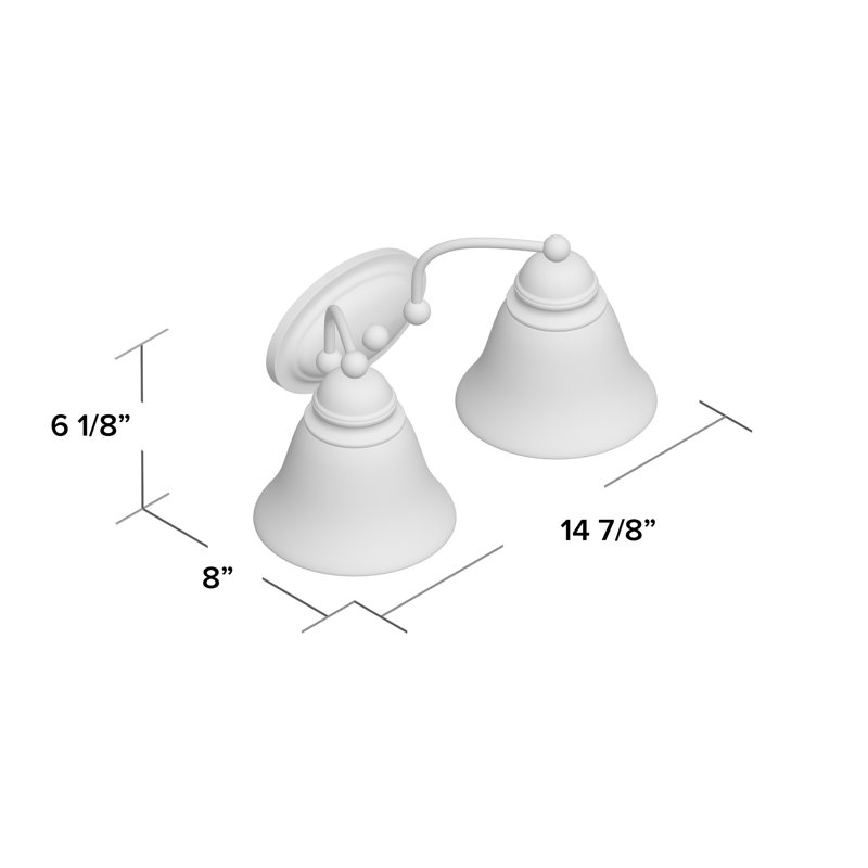 Charmaine 2 - Light Dimmable Vanity Light, Brushed Nickel, Frosted White, 100 Watt