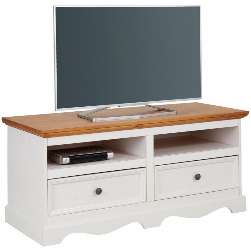 Ruth TV Stand for TVs up to 50", White/Brown