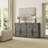Chevron Accent Cabinet with Drawer & Adjustable Shelf-1737254836