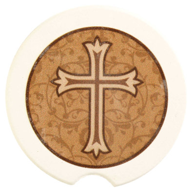 Ceramic / Porcelain Agate Ceramic Jute Leather Crystal Circle Round 2 Piece Car Coaster Set