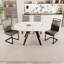 Table de salle à manger extensible circulaire avec 4 chaises sans accoudoirs-1751362759