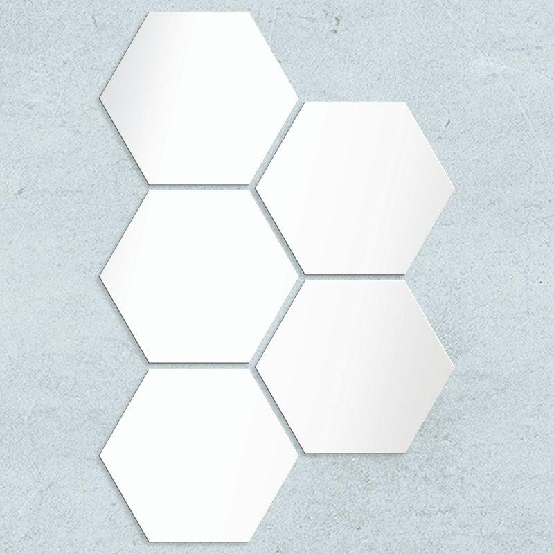 Hexagonal Tiles Accent Mirror, 38.5cm H x 25.8cm W x 0.3cm D