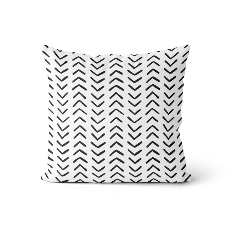 Housse et insert de coussin carré Pece, Blanc / Noir