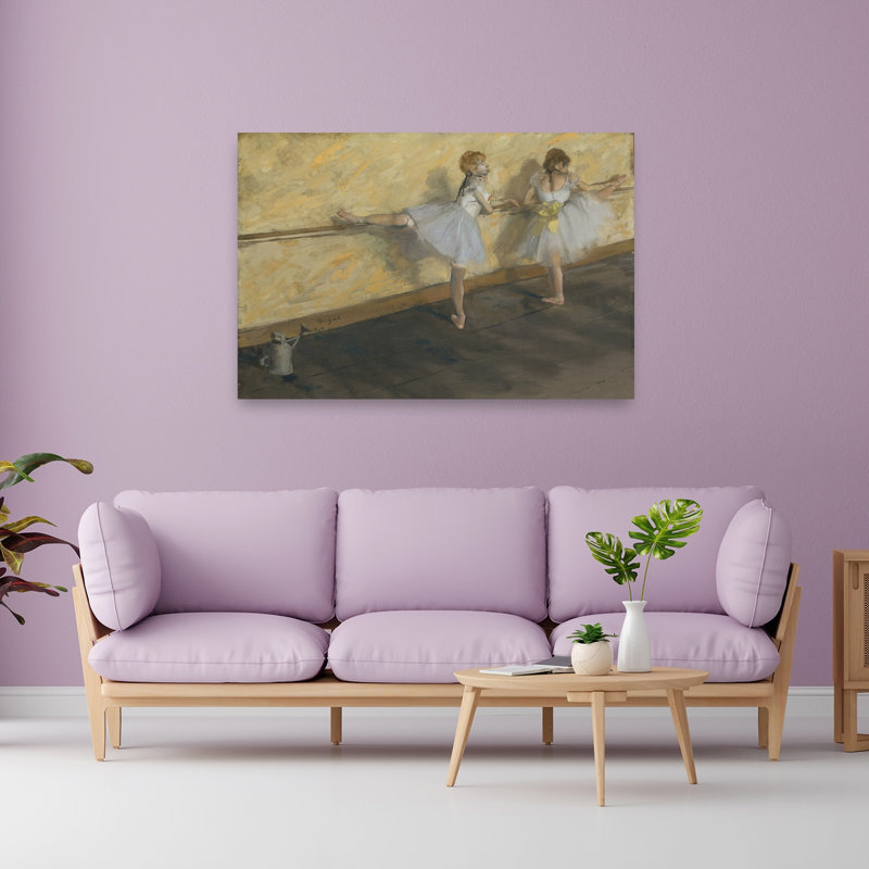 Dancers Practicing At The Bar Classic Contemporary Wall Art Print by Edgar Degas - Wrapped Canvas Print