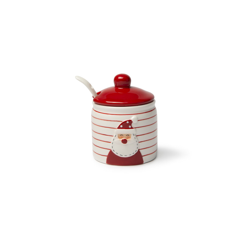 Snowman Sugar Jar With Spoon