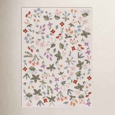 Hand-Tufted Wool Floral Outdoor Rug