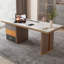 Bureau rectangulaire blanc / gris + bois manufacturé + acier inoxydable avec 3 tiroirs-1542296986