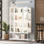 Vitrine moderne en fer avec éclairage DEL et verre à 3 côtés-129159030