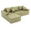 Canapé-lit modulaire en L en similicuir avec méridienne d'angle, canapé convertible sans assemblage requis-32799774
