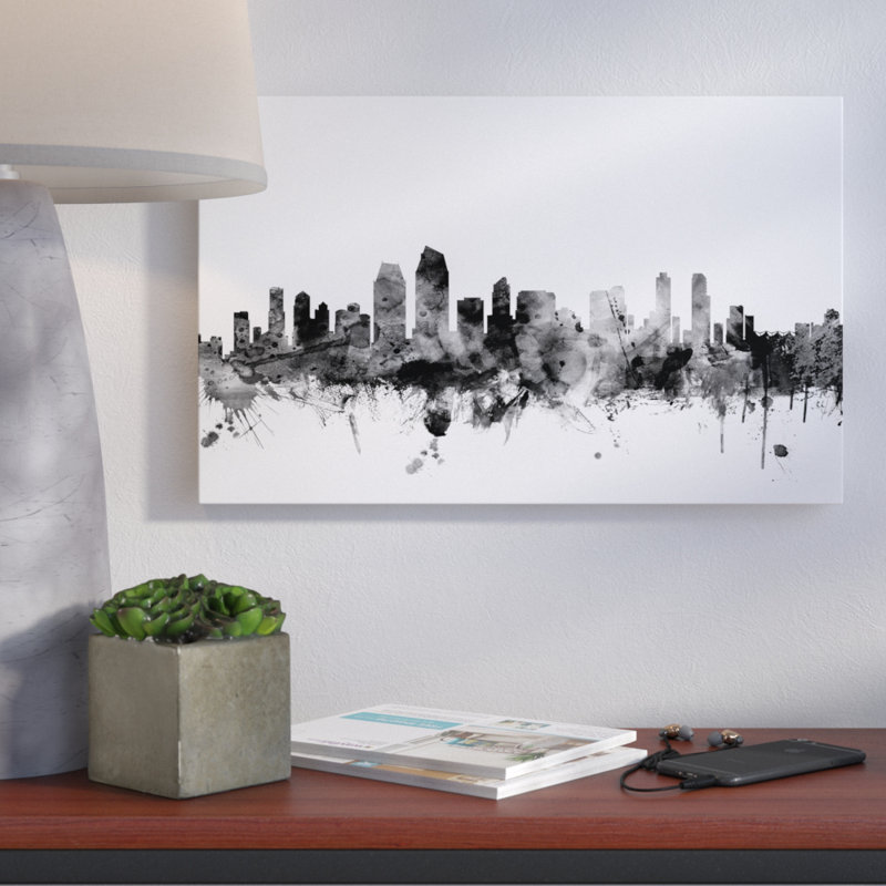 « san diego ca horizon », impression sur toile tendue, H 22 po x l 32 po x P 2 po