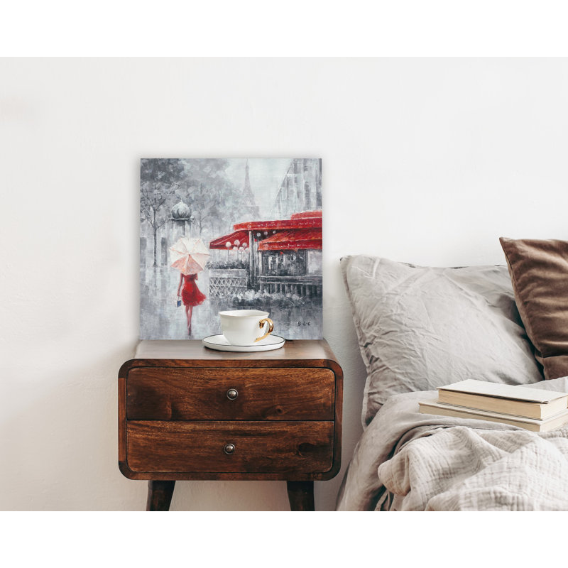 Maylene, Paris romantique, peinture sur toile, H 20 po x l 20 po x P 1,5 po