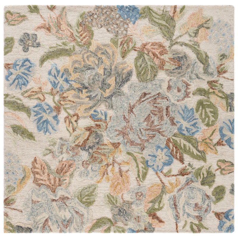 Jardin Hand Tufted Wool;Cotton Floral Indoor Rug, Rectangle 3' x 5'