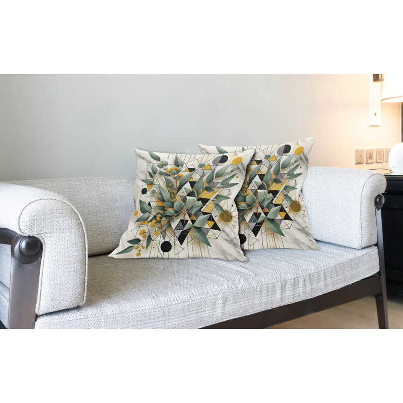 Coussin décoratif réversible en tissu, Carré, H 20 po x l 20 po