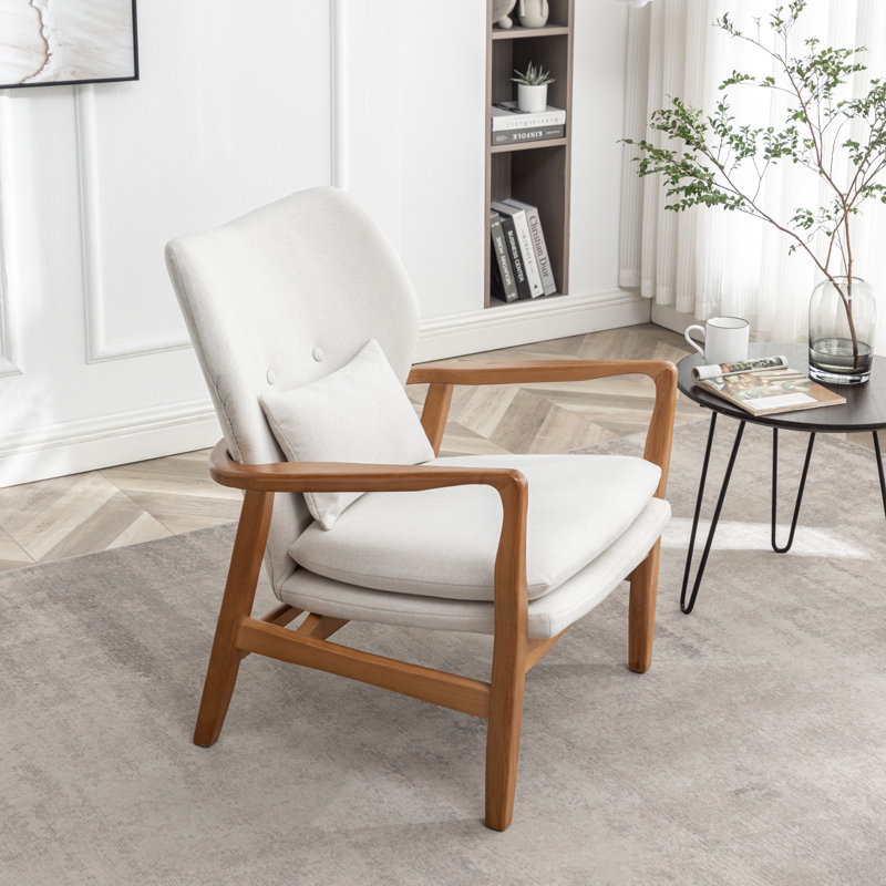 Fauteuil Kornelijus, Mélange de lin beige