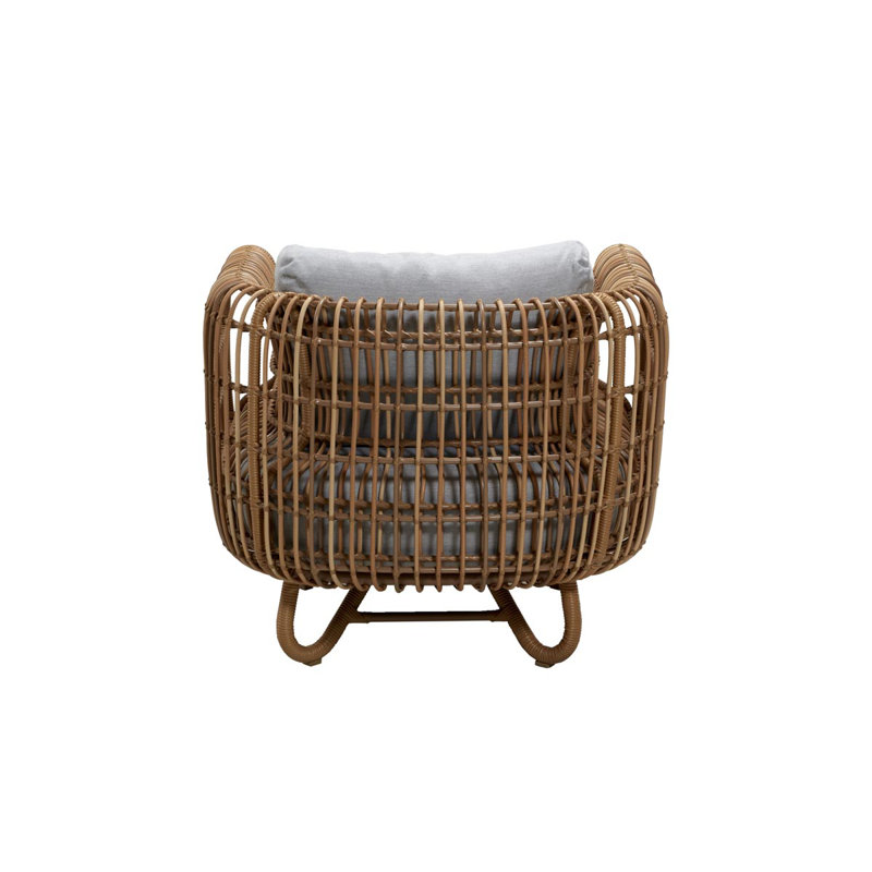 Nest Patio Chair with Cushions, Light Gray, Natural