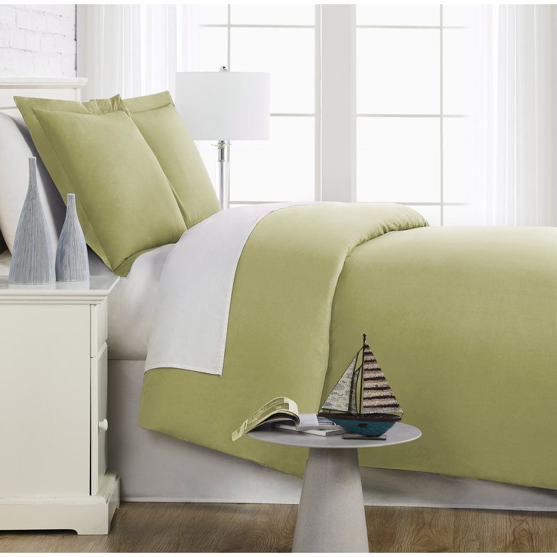 Southshore Fine Linens Southshore Basics Duvet Cover Set in Sage Green, Double-Brushed Microfiber Bedding with Hidden Zipper Closure and Corner Ties, 2 Pillow Shams, Full/Queen