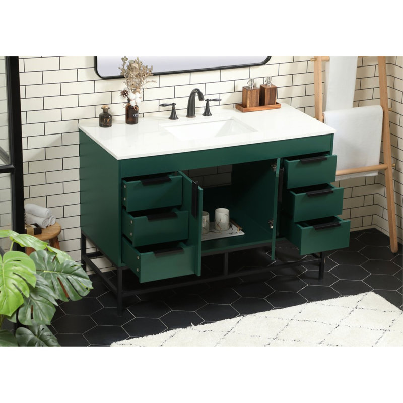Ensemble de meuble-lavabo simple 48 po Eugene, vert
