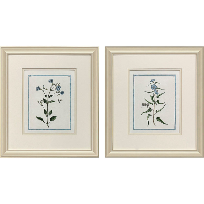 Ensemble de deux art mural encadré or botanique Shabby Chic