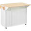 Îlot de cuisine avec comptoir extensible, organisateur d'armoire coulissant à 3 niveaux, rangement interne, chariot roulant sur roulettes, 2 tiroirs, porte-serviettes, abattant extensible blanc, rangement-1184430190